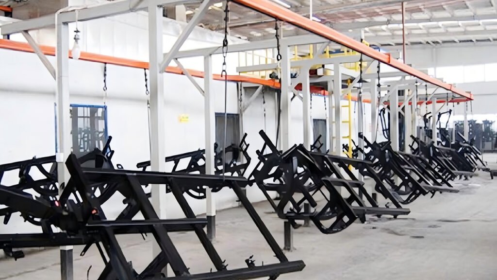 three wheel tricycle assembly line painting line